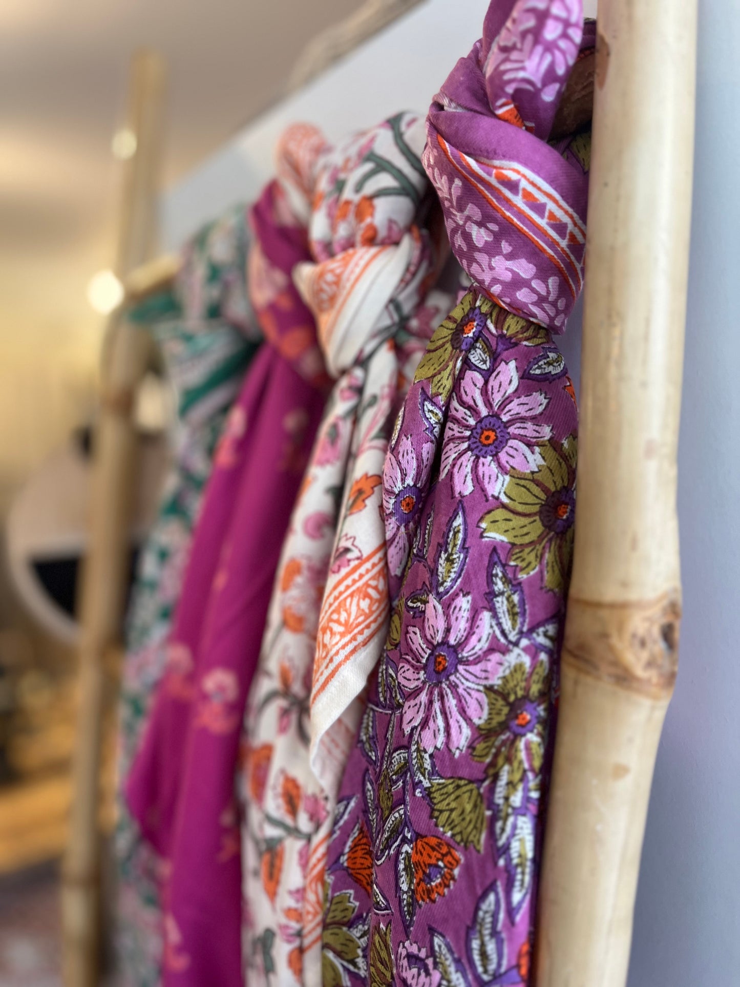 Foulard indien - Mina orchidée
