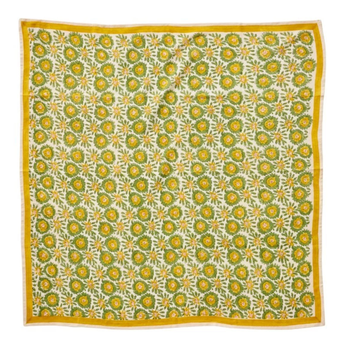 Foulard indien - Fleurs jaune