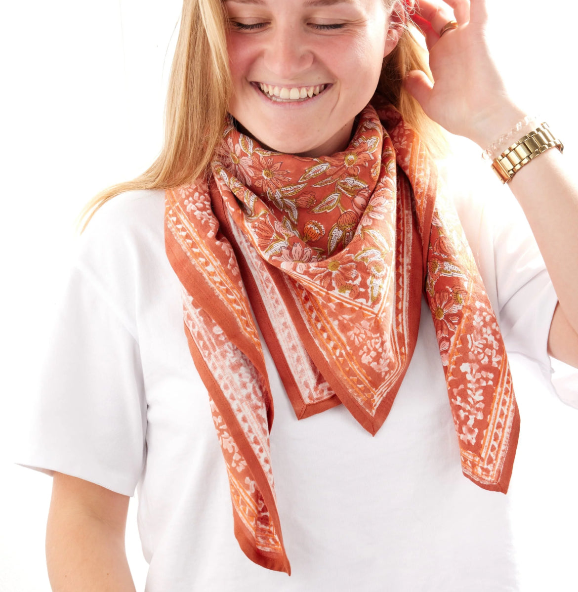 Foulard indien - Tiria terracota