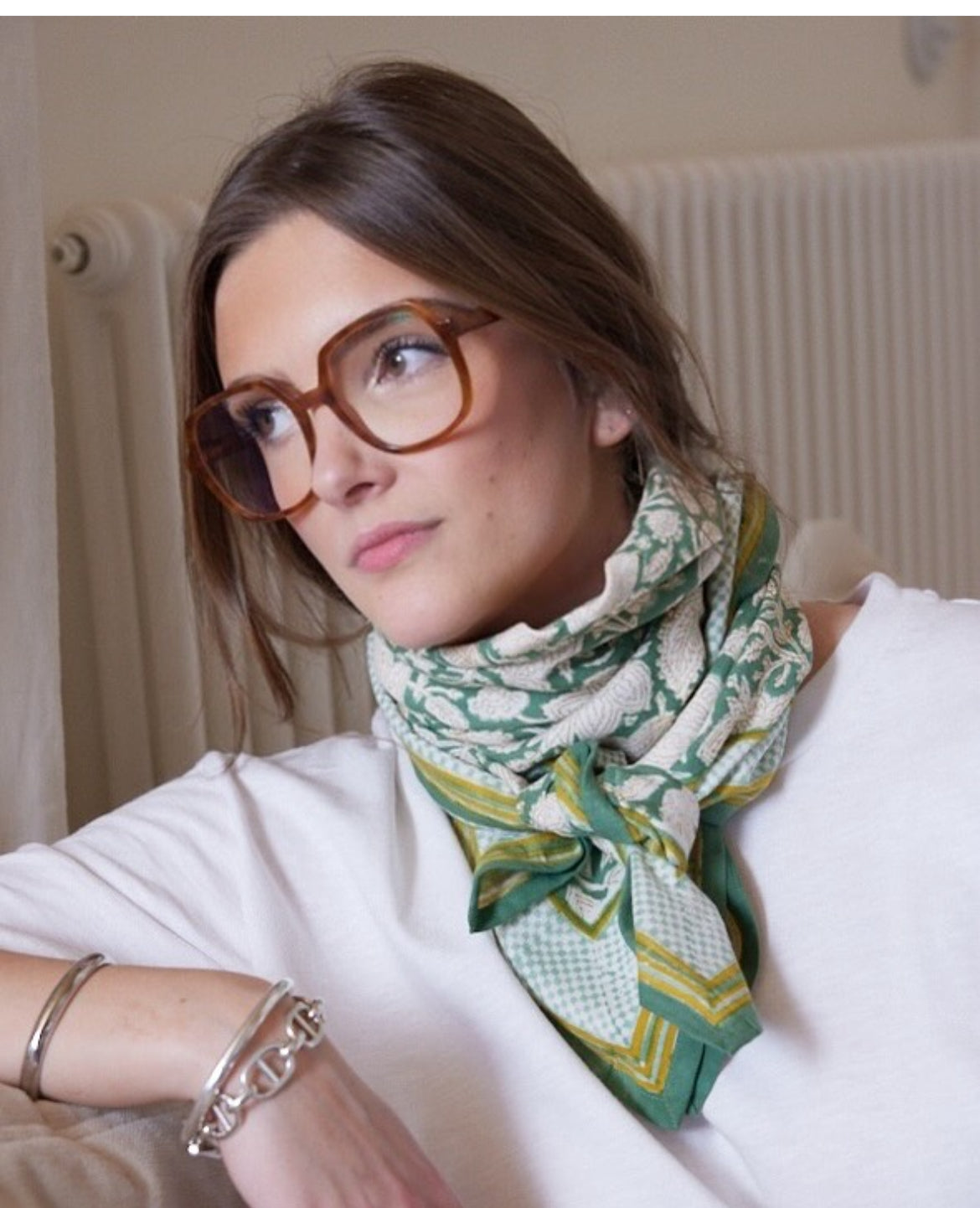 Foulard indien - Mira vert