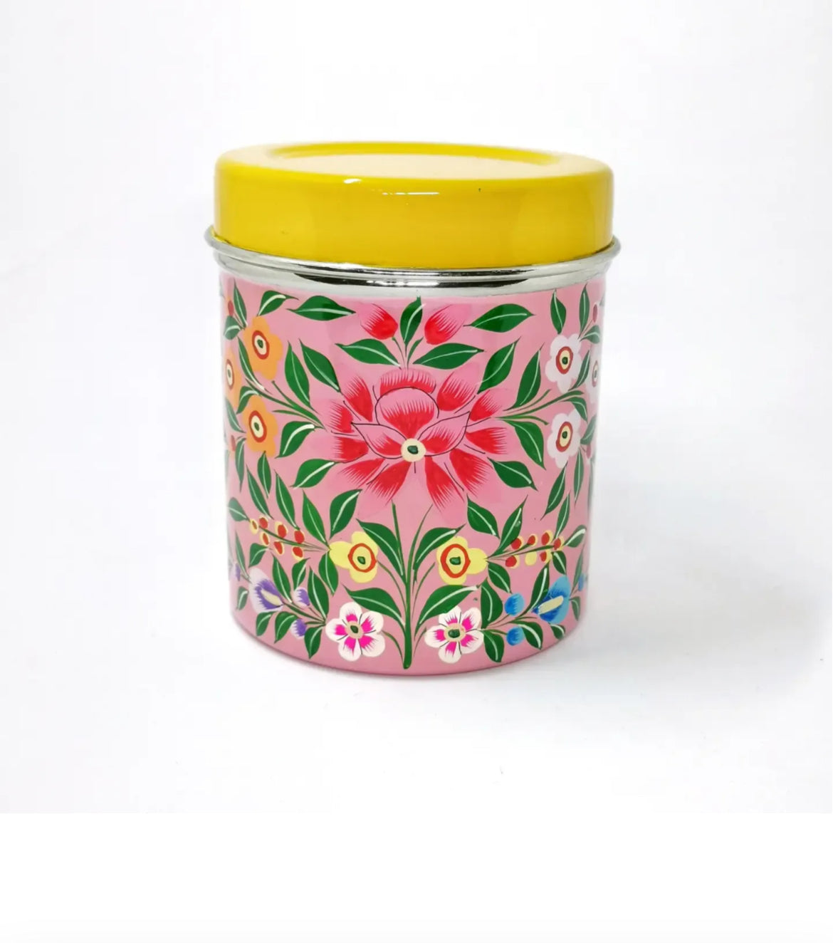 Boîte indienne en email-rose