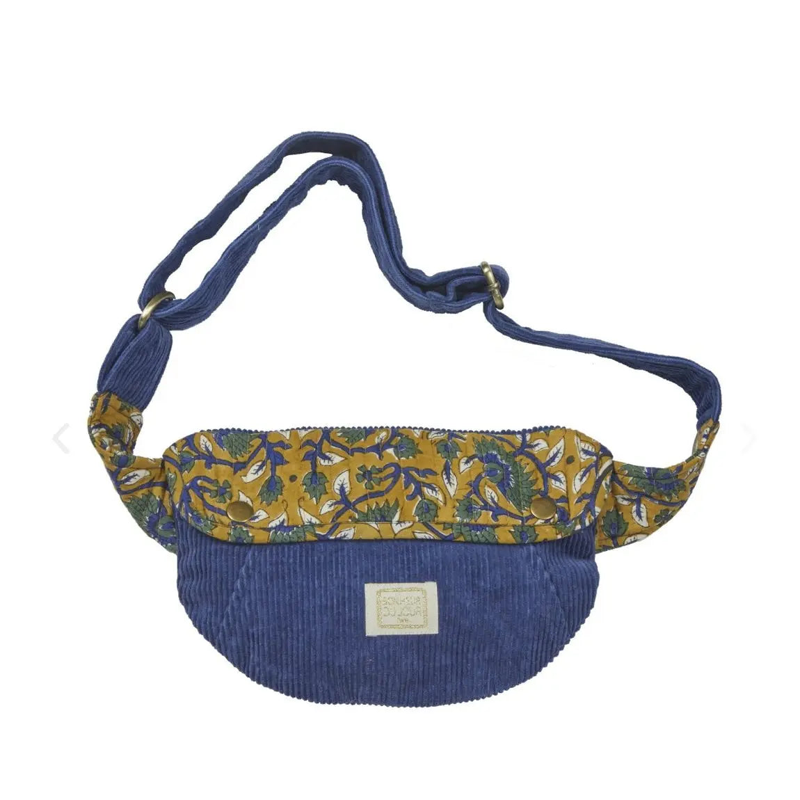 Sac Banane en velours et fleurs