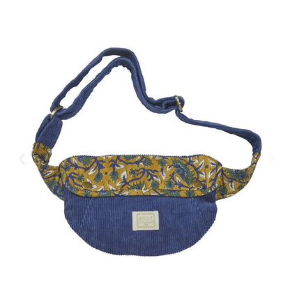 Sac Banane en velours et fleurs