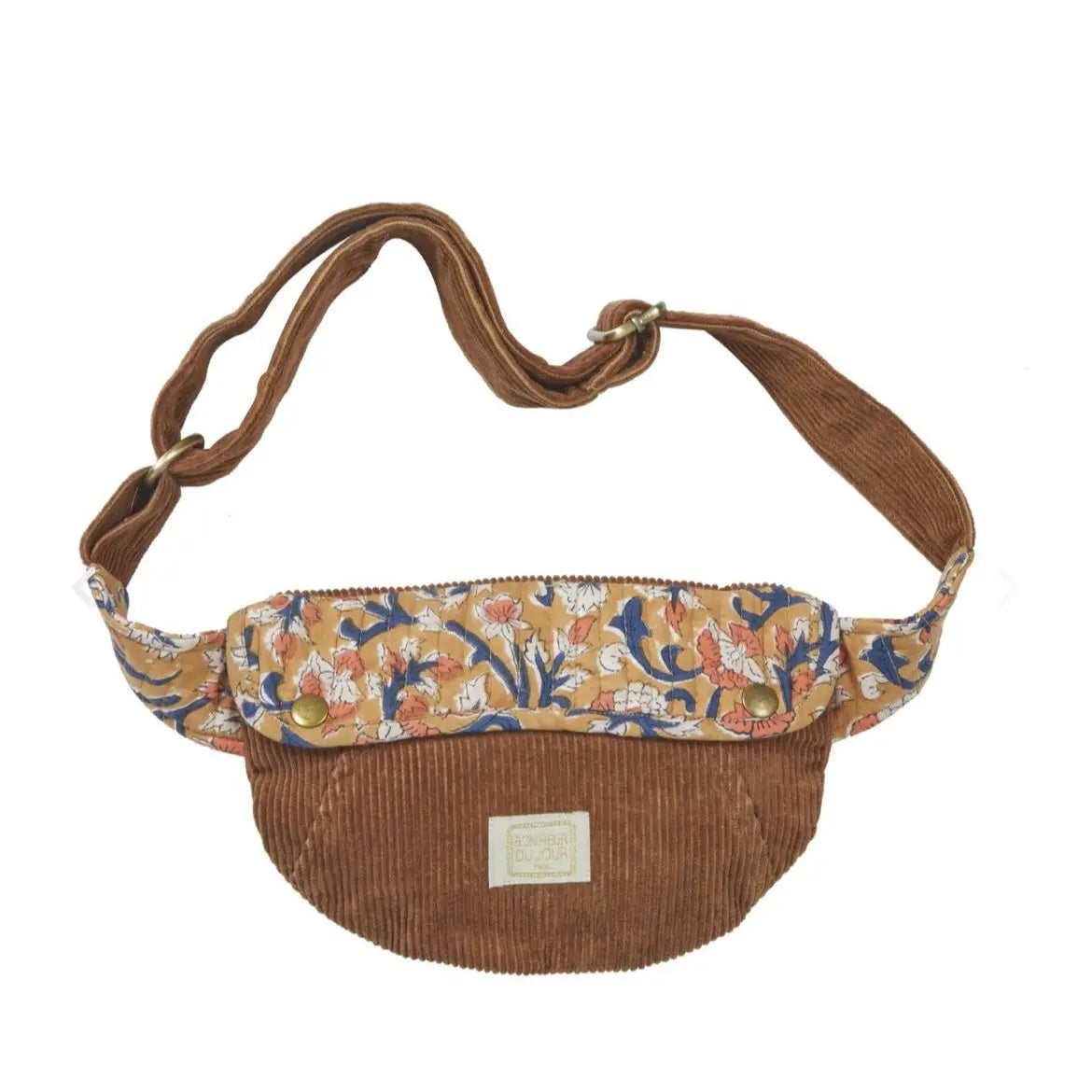 Sac Banane en velours et fleurs