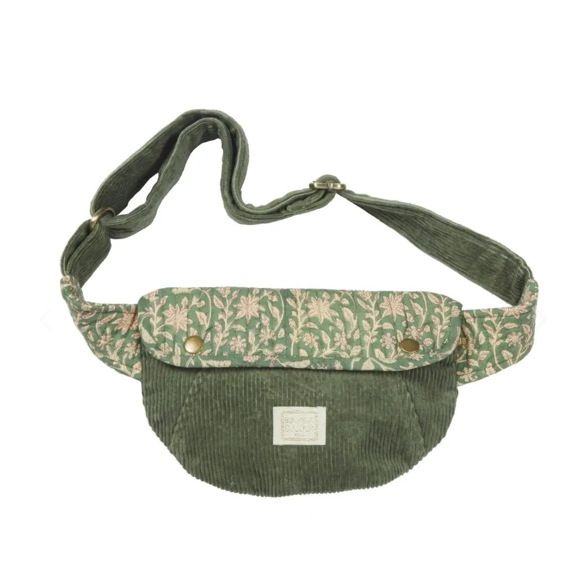 Sac Banane en velours et fleurs