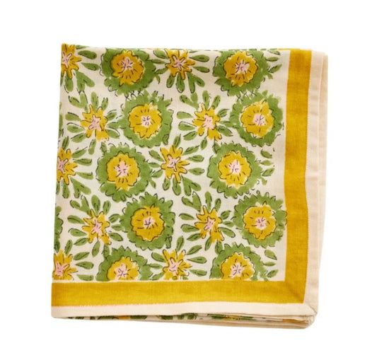 Foulard indien - Fleurs jaune