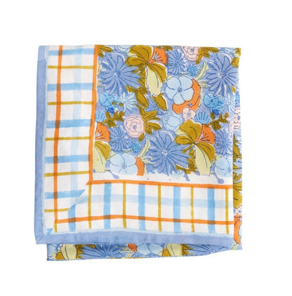 Foulard indien -Magic garden bleu