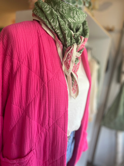 Foulard indien - Herbe verte