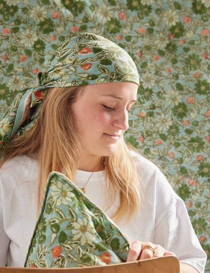 Foulard indien -Meera bleu Green
