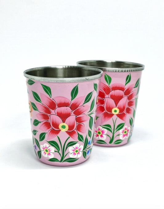Verre email indien rose