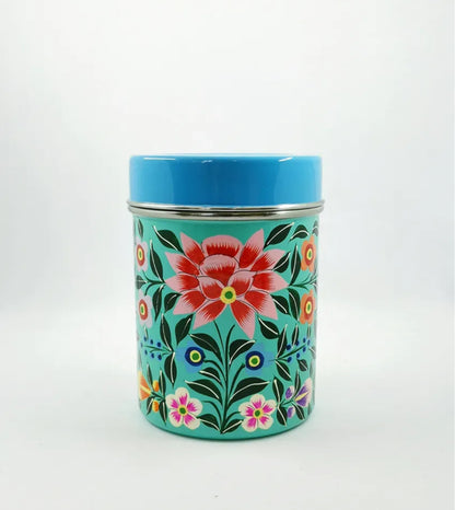 Boîte indienne en email-bleu turquoise
