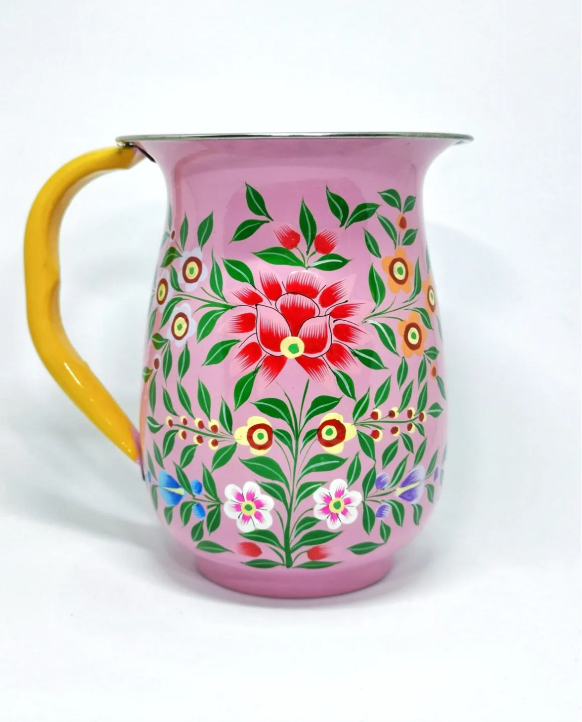 Pichet en  email indien  rose